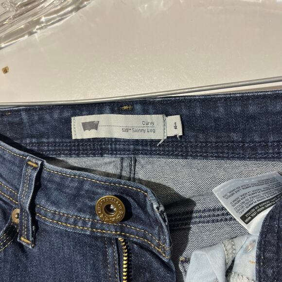Levi’s 529 Curvy Skinny Leg Dark Blue 5 Pocket Denim Casual Jeans Women’s Size 4 - Picture 3 of 7